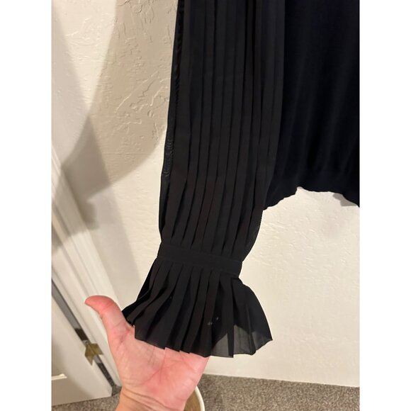 Lauren Ralph Lauren Pleated Georgette Sleeve Top - Picture 3 of 10